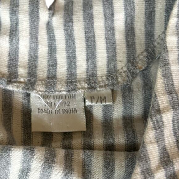 Vintage Gray Stripe Beaded Cotton Long Shirt Dress / Women’s Medium P - - Picture 4 of 4